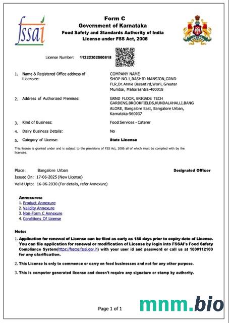 India Karnataka Trading license Word i szablon PDF